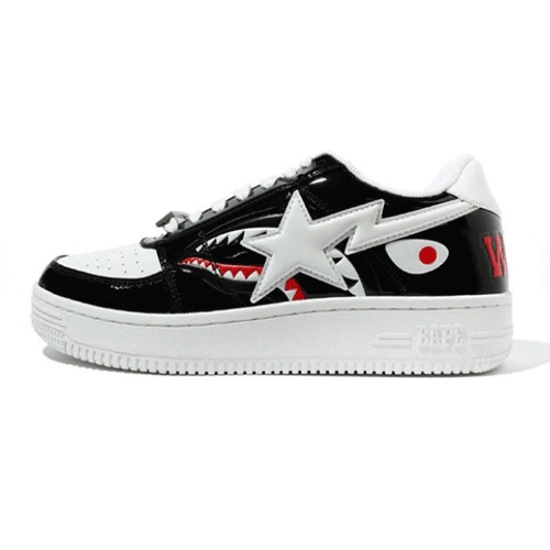 A Bathing Ape Shark Bapesta Shoes Black
