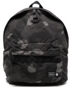 A Bathing Ape® Logo-Patch Camouflage-Print Backpack-Gray