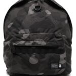 A Bathing Ape® Logo-Patch Camouflage-Print Backpack-Gray