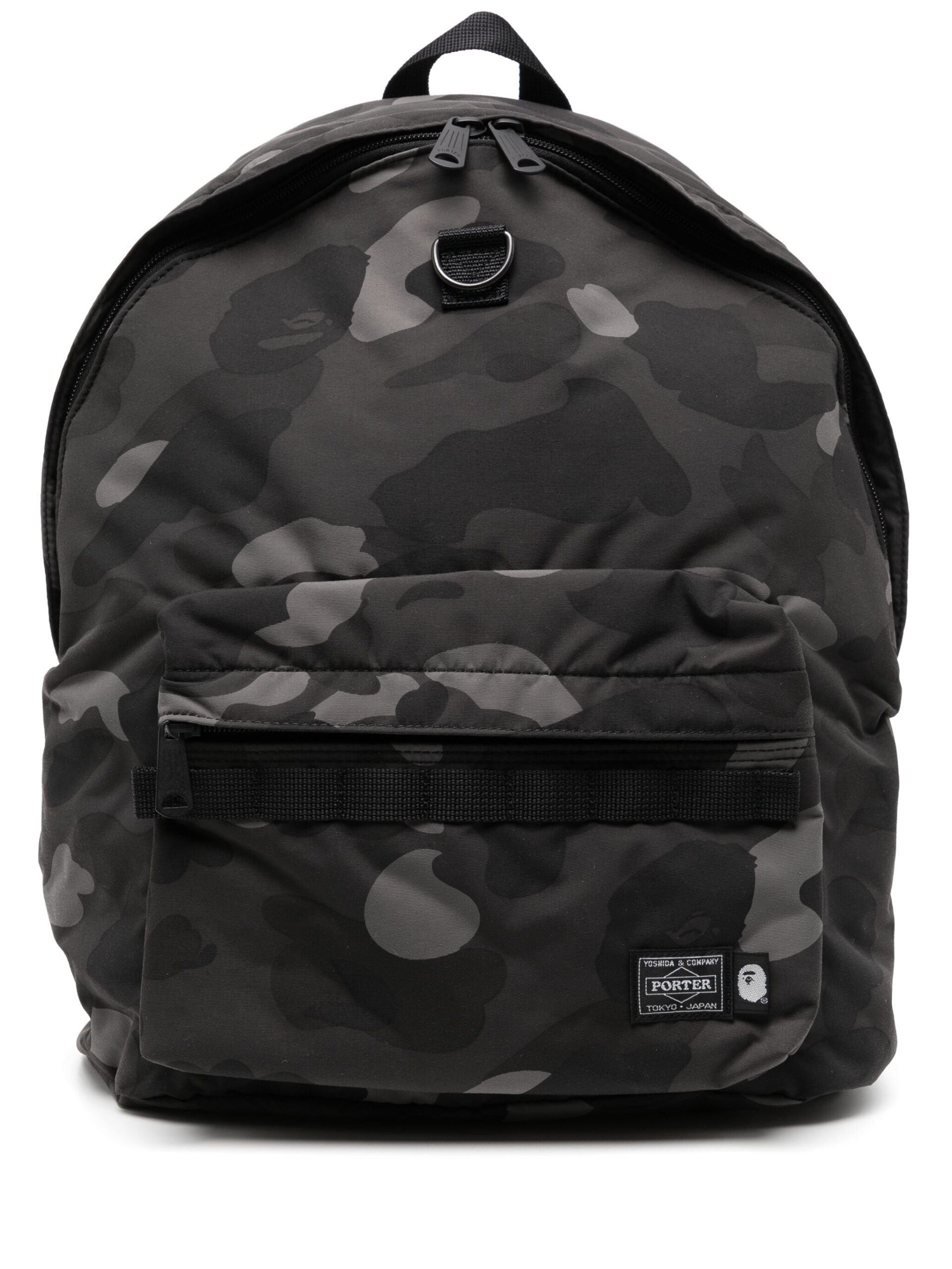 A Bathing Ape® Logo-Patch Camouflage-Print Backpack-Gray A Bathing Ape® Logo-Patch Camouflage-Print Backpack-Gray