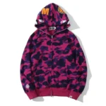 BAPE 1ST OG Camo Shark Full Zip Hoodie Purple