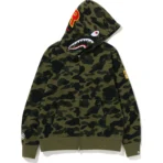 Bape 1st Camo 2nd Shark Full Zip Hoodie Mens-Green