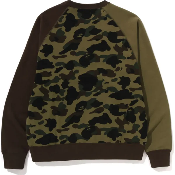 Bape 1st Camo Crazy NYC Logo Relaxed Fit Crewneck Mens-Green