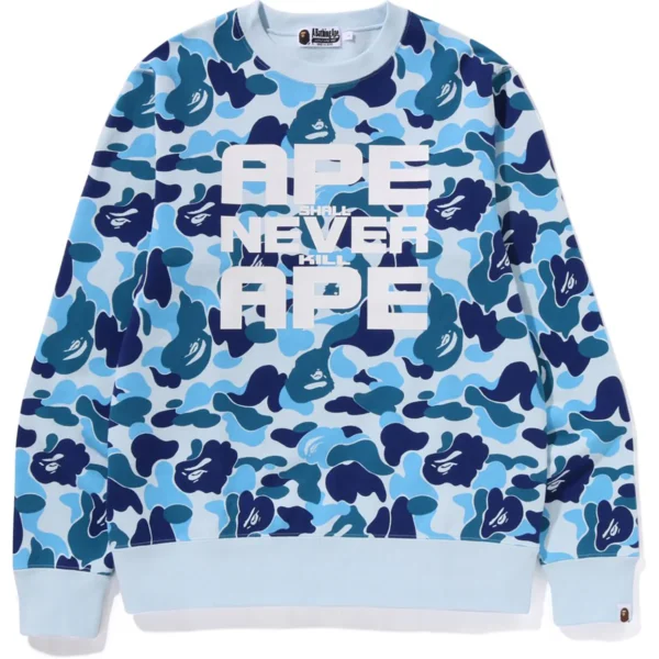 Bape ABC Camo Asnka Crewneck Mens-Blue