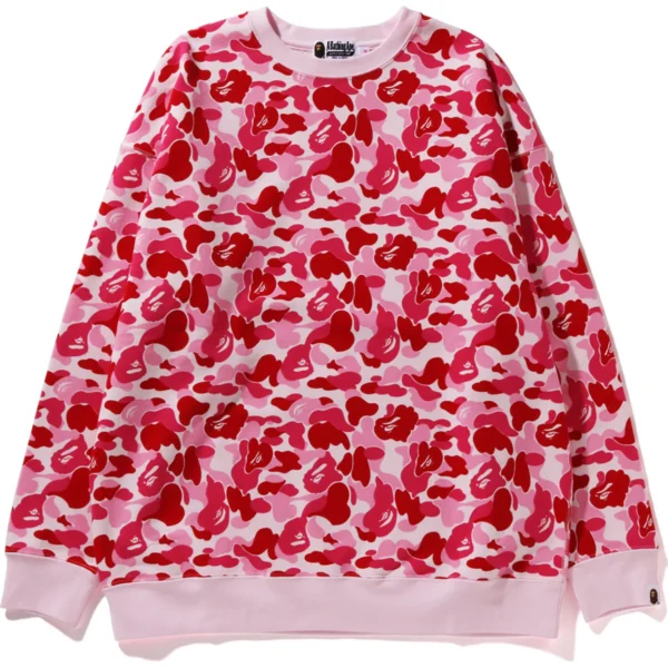 Bape ABC Camo Crewneck Relaxed Fit Ladies-Pink
