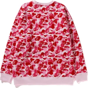 Bape ABC Camo Crewneck Relaxed Fit Ladies-Pink