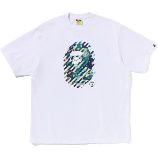 Bape ABC Camo Illusion Ape Head Relaxed Fit Tee Mens-White