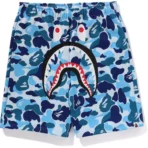 Bape ABC Camo Shark Sweat Shorts Mens-Blue