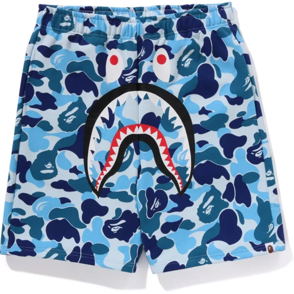 Bape ABC Camo Shark Sweat Shorts Mens-Blue