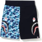 Bape ABC Camo Side Shark Sweat Shorts Mens-Blue