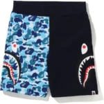 Bape ABC Camo Side Shark Sweat Shorts Mens-Blue
