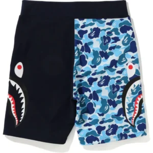 Bape ABC Camo Side Shark Sweat Shorts Mens-Blue