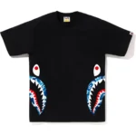 Bape ABC Camo Side Shark Tee Mens-Black