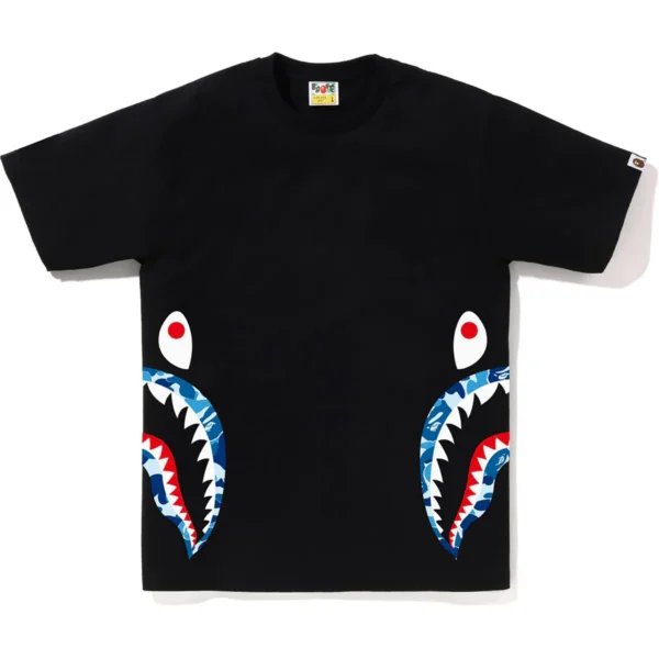 Bape ABC Camo Side Shark Tee Mens-Black