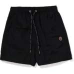 Bape Ape Head One Point Beach Shorts Mens-Black
