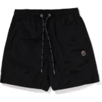 Bape Ape Head One Point Beach Shorts Mens-Black