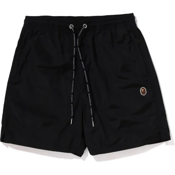 Bape Ape Head One Point Beach Shorts Mens-Black