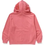 Bape Ape Head One Point Shark Zip Hoodie Mens-Pink