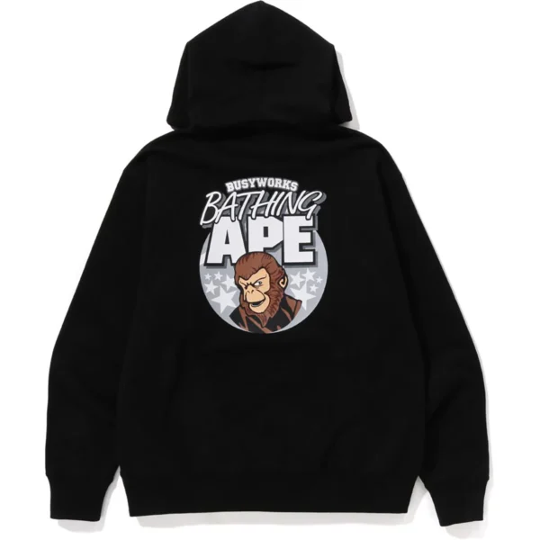 Bape Ape Relaxed Fit Pullover Hoodie Mens-Black
