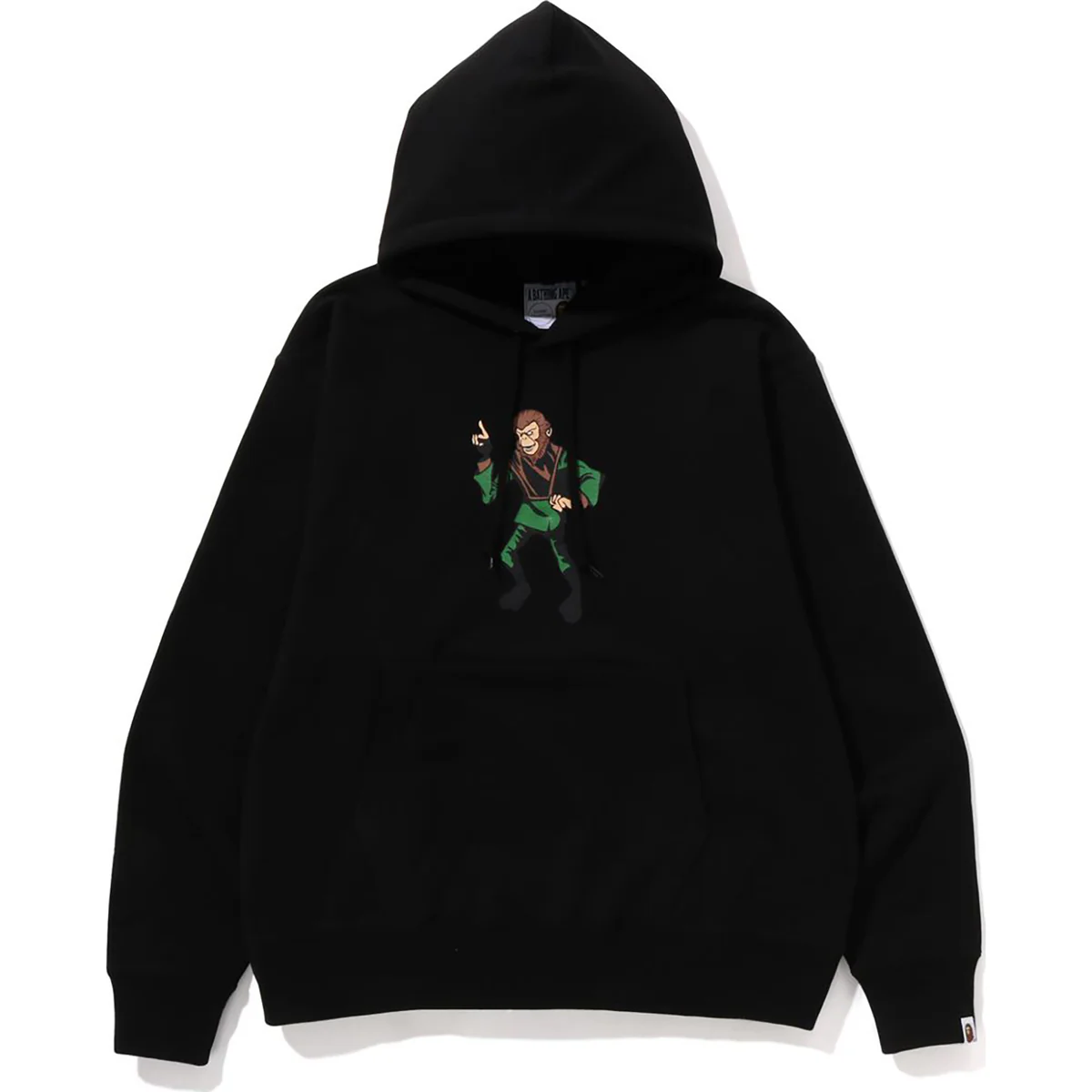 Bape Ape Relaxed Fit Pullover Hoodie Mens-Black Bape Ape Relaxed Fit Pullover Hoodie Mens-Black