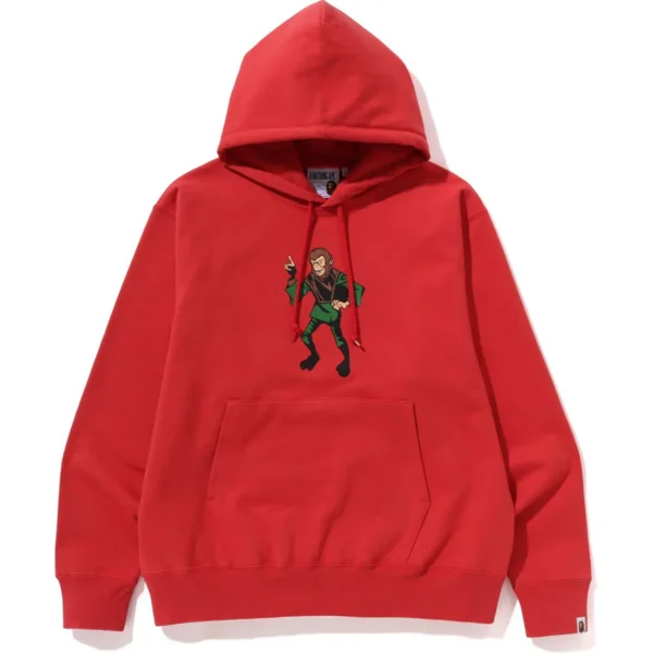 Bape Ape Relaxed Fit Pullover Hoodie Mens-Red