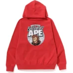 Bape Ape Relaxed Fit Pullover Hoodie Mens-Red