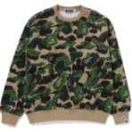 Bape Art Camo Metal One Point Crewneck Mens-Green