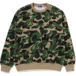 Bape Art Camo Metal One Point Crewneck Mens-Green