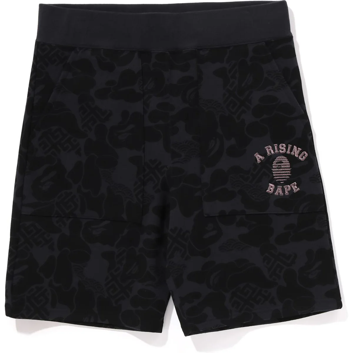 Bape Asia Camo Sweat Shorts Mens-Black Bape Asia Camo Sweat Shorts Mens-Black