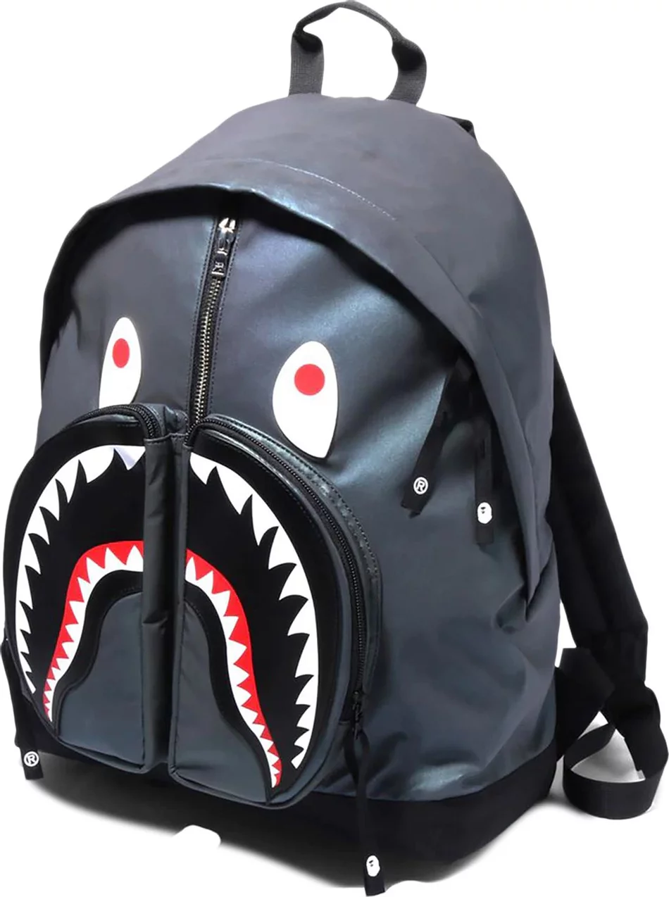 Bape Aurora Shark Day Pack Black Bape Aurora Shark Day Pack Black