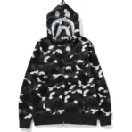 Bape City Camo Shark Full Zip Hoodie Mens-Black