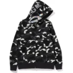 Bape City Camo Shark Full Zip Hoodie Mens-Black