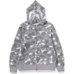 Bape City Camo Shark Full Zip Hoodie Mens-Gray