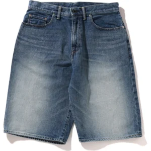 Bape College Denim Shorts Mens-Blue