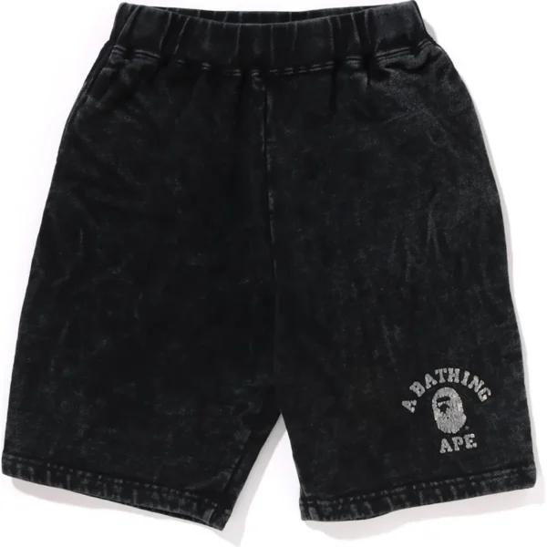 Bape College Overdye Sweat Shorts Kids-Black