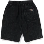 Bape College Overdye Sweat Shorts Kids-Black