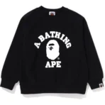 Bape College Relaxed Fit Crewneck Sweatshirt Kids-Black
