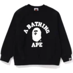 Bape College Relaxed Fit Crewneck Sweatshirt Kids-Black