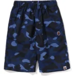 Bape Color Camo Ape Head One Point Beach Shorts Jr Kids-Navy