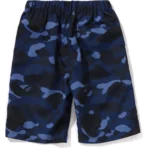 Bape Color Camo Ape Head One Point Beach Shorts Jr Kids-Navy