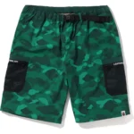 Bape Color Camo Mesh Pocket Shorts Mens-Green