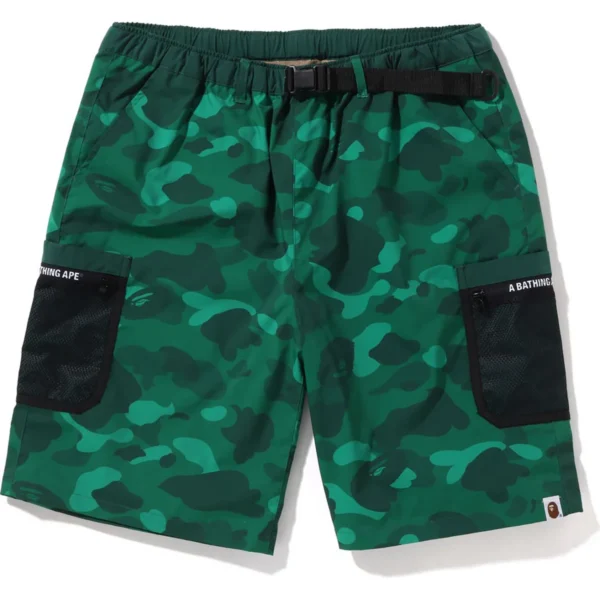 Bape Color Camo Mesh Pocket Shorts Mens-Green