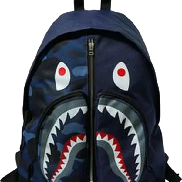 Bape Color Camo Shark Day Pack Navy