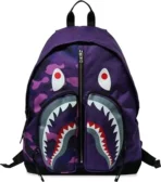 Bape Color Camo Shark Day Pack Purple