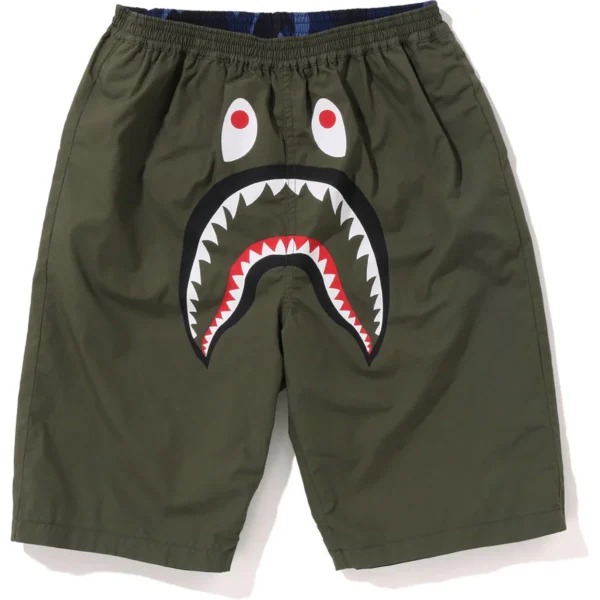 Bape Color Camo Shark Reversible Shorts Kids-Green