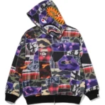Bape Crazy Patch Shark Full Zip Hoodie Mens