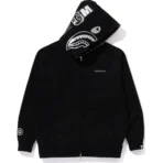 Bape Hoodie Ink Camo Shark Zip Hoodie Mens-Black