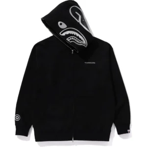 Bape Hoodie Ink Camo Shark Zip Hoodie Mens-Black