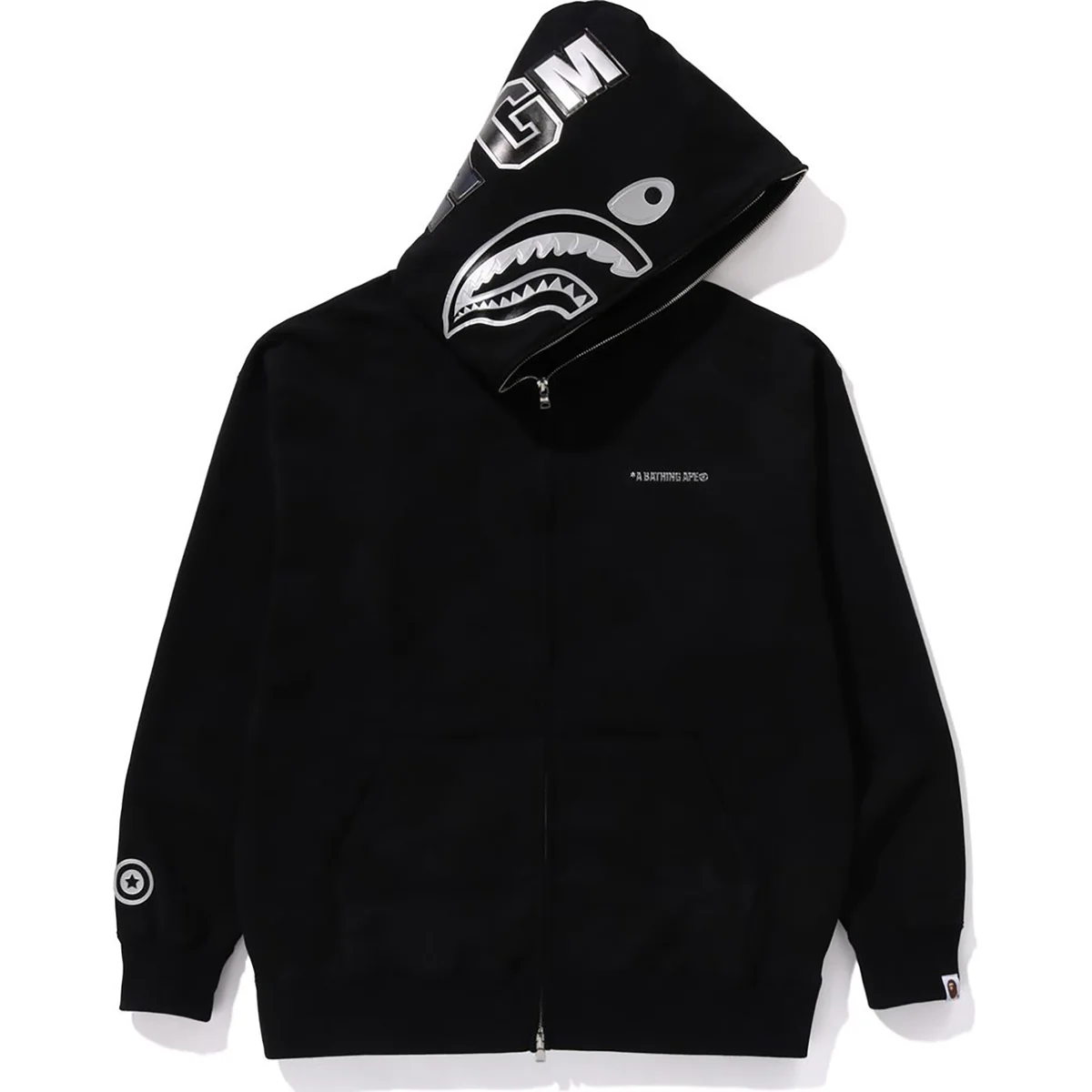 Bape Hoodie Ink Camo Shark Zip Hoodie Mens-Black Bape Hoodie Ink Camo Shark Zip Hoodie Mens-Black
