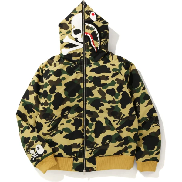 Bape Hoodie MM Bape Hoodie Down Jacket Mens-Yellow
